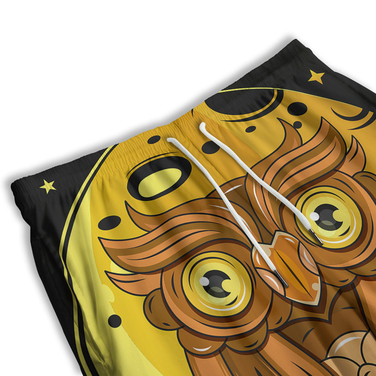 Owl At Night Print Men's Athletic Shorts