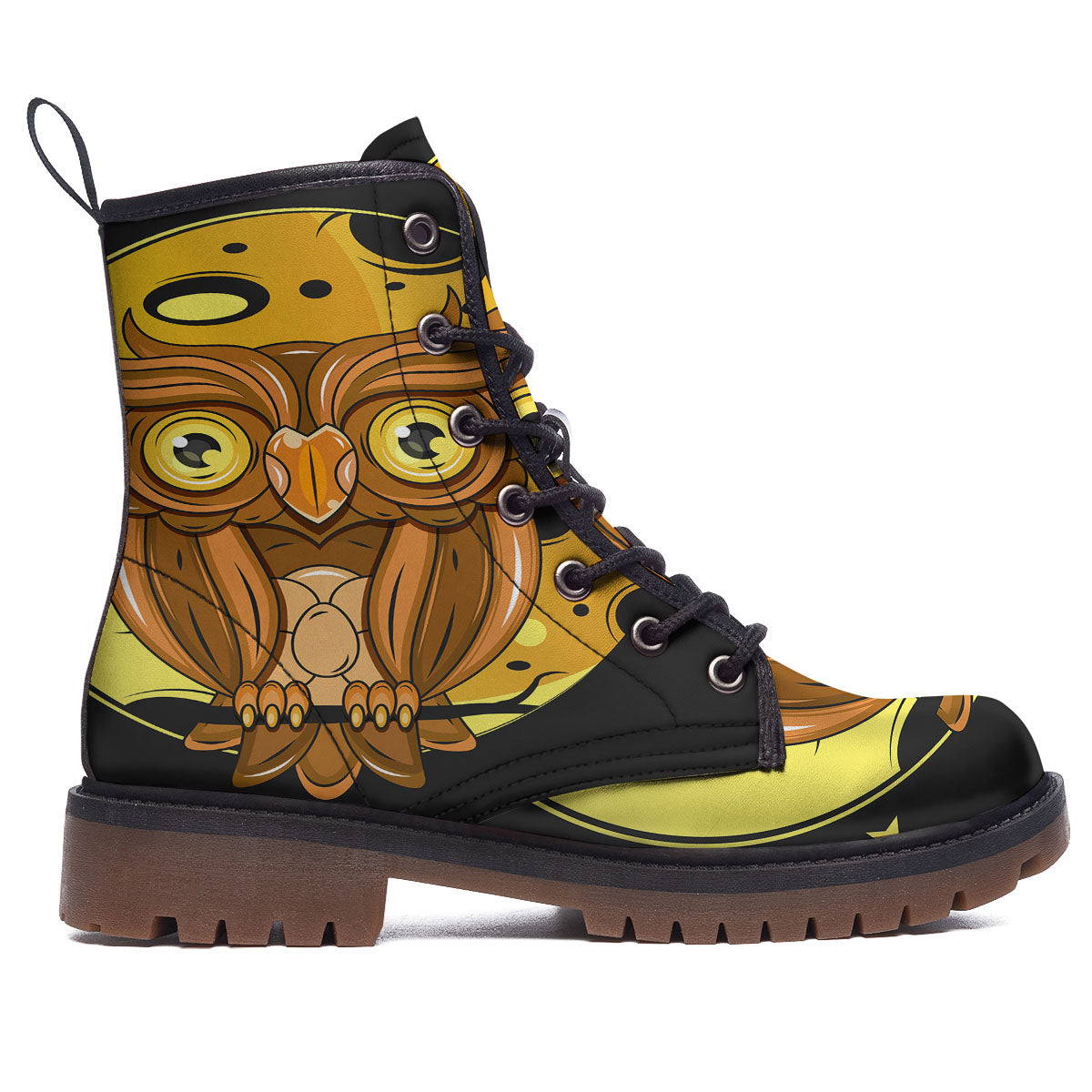 Owl At Night Print Work Boots-grizzshop