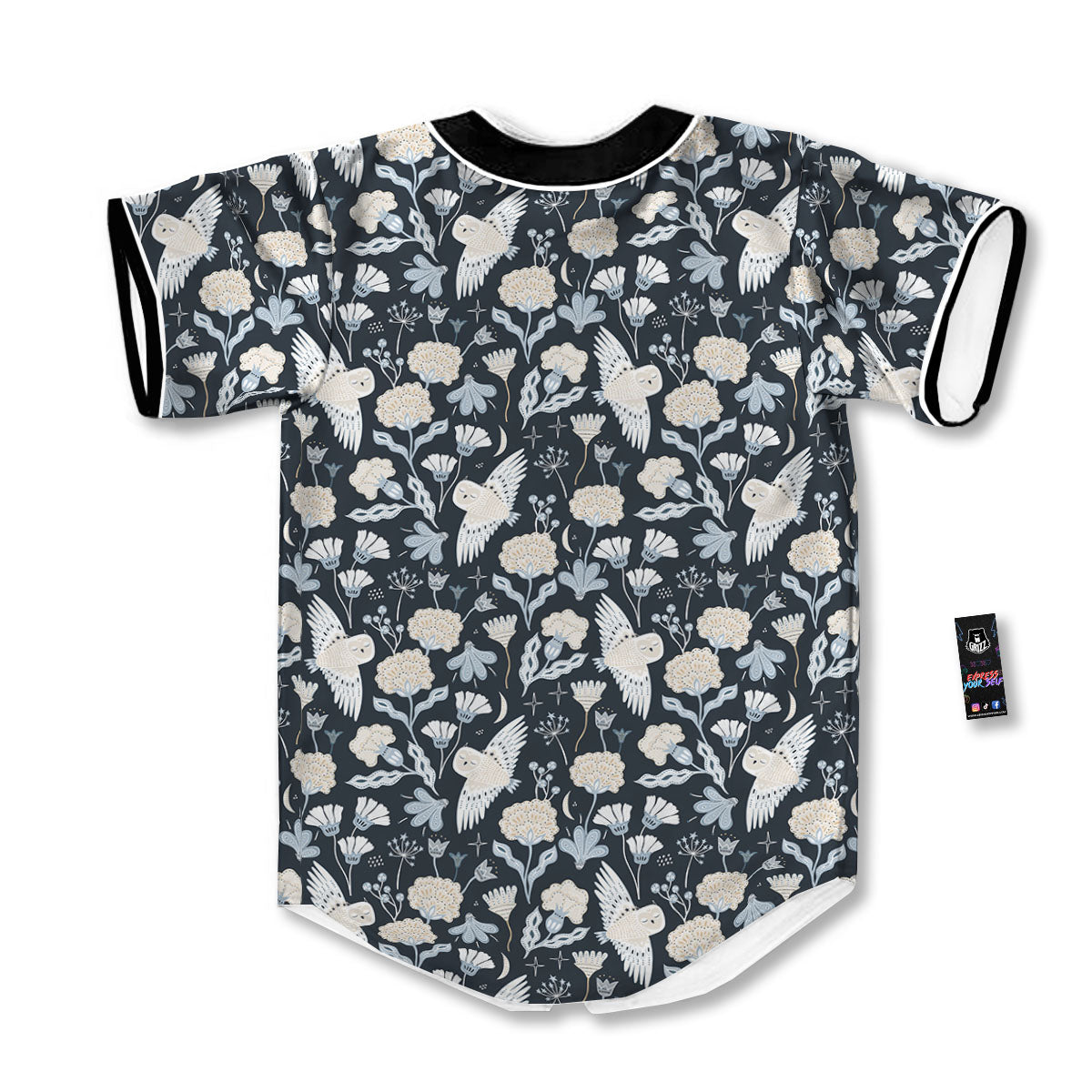 Owl Bohemian Print Pattern Baseball Jersey-grizzshop