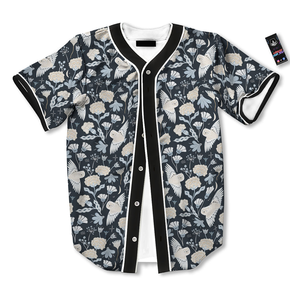Owl Bohemian Print Pattern Baseball Jersey-grizzshop