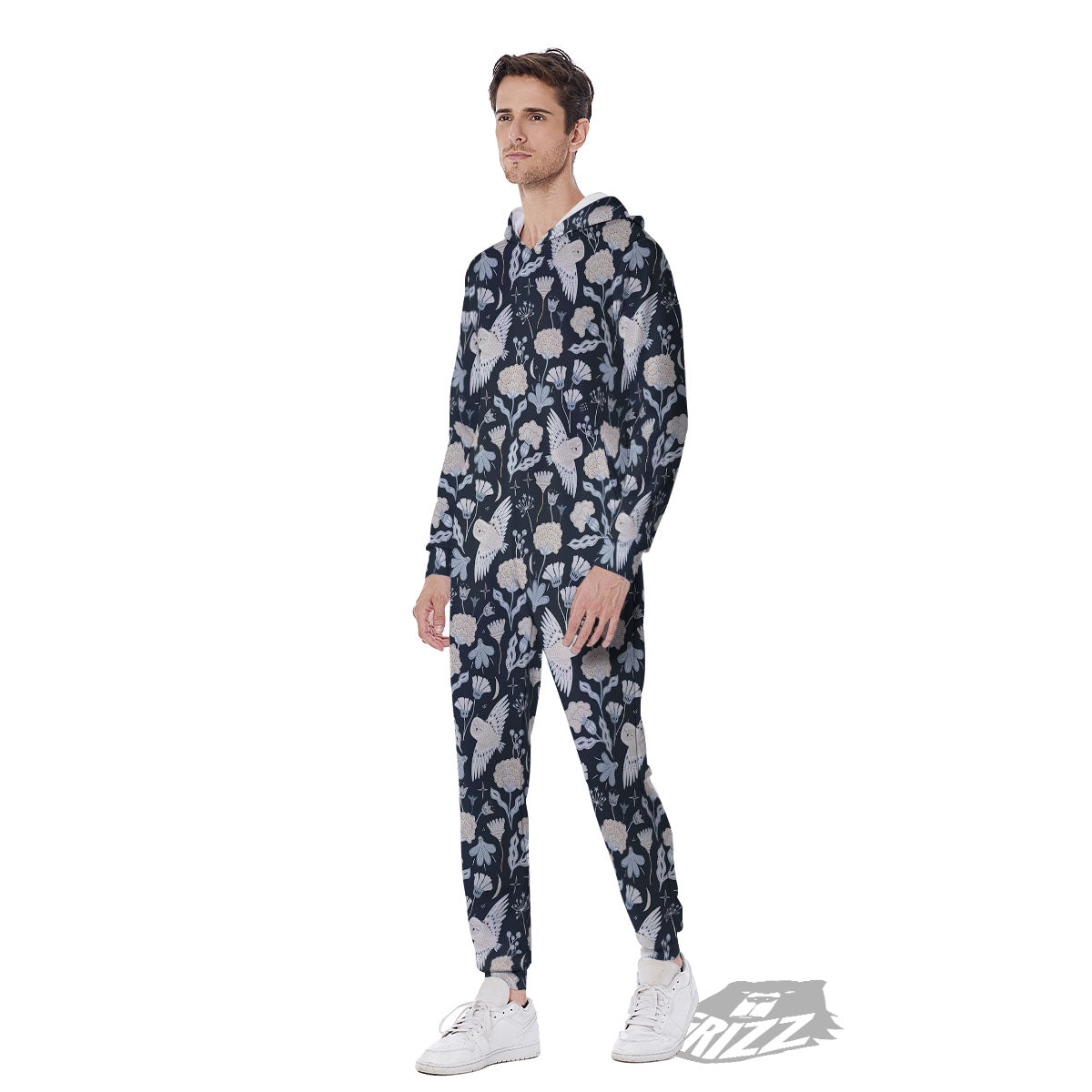 Owl Bohemian Print Pattern Men's Jumpsuit-grizzshop