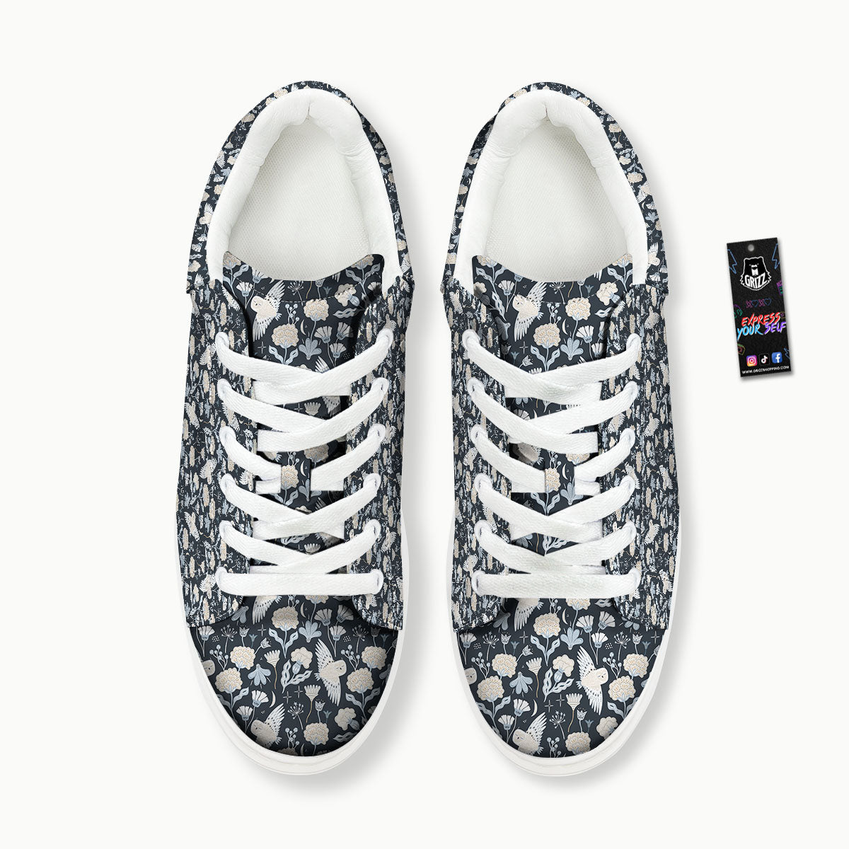 Owl Bohemian Print Pattern Platform Shoes-grizzshop