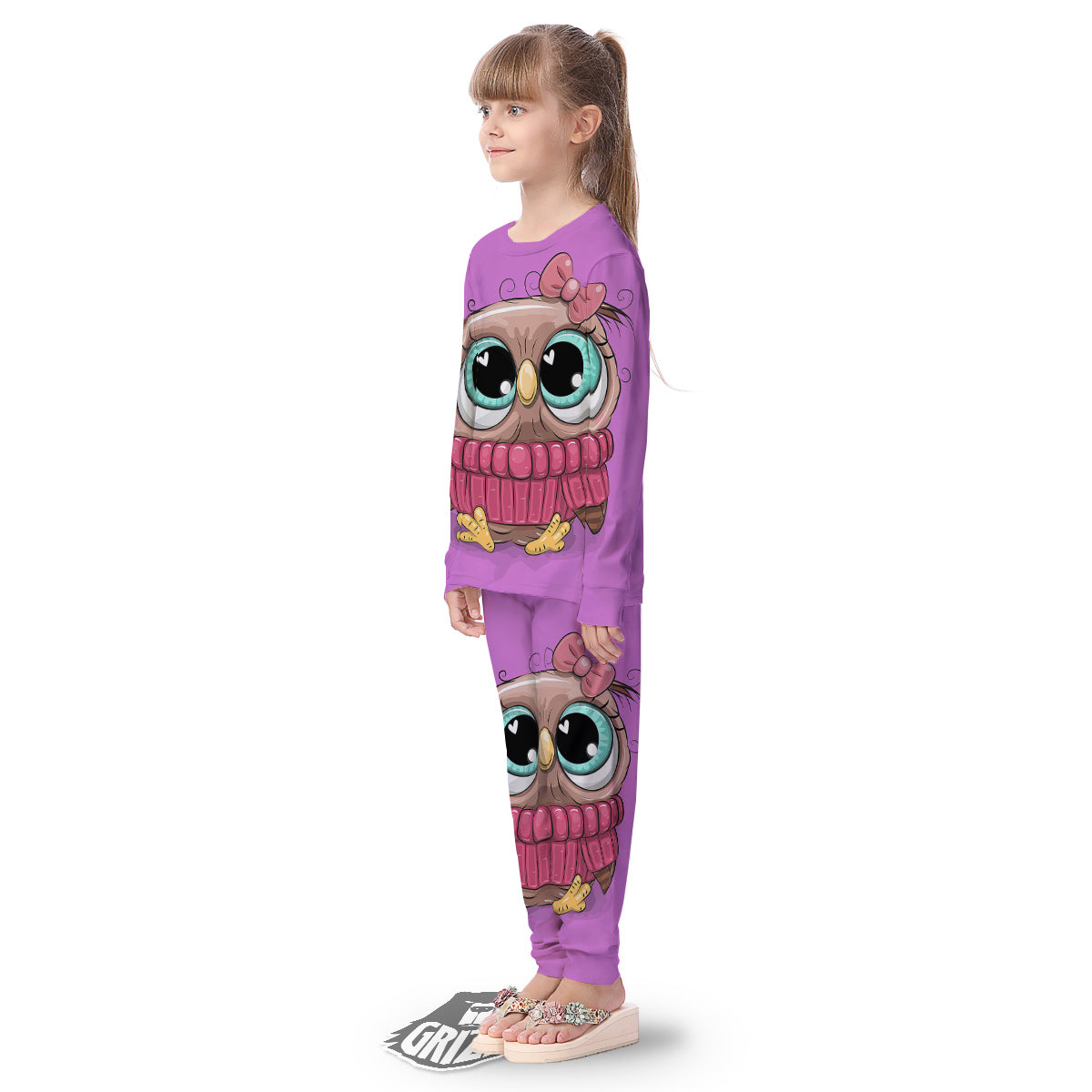 Owl Cute Print Kid's Pajamas-grizzshop