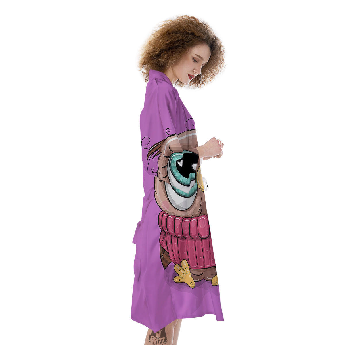 Owl Cute Print Kimono-grizzshop