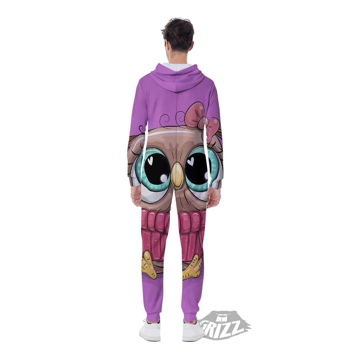 Owl Cute Print Men's Jumpsuit-grizzshop