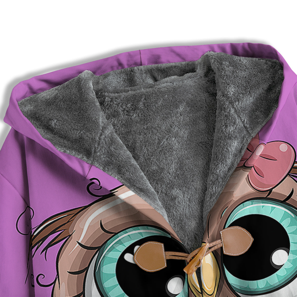 Owl Cute Print Men's Windbreaker Jacket-grizzshop
