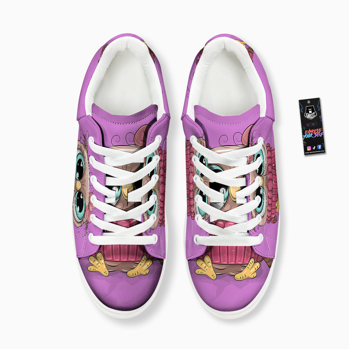 Owl Cute Print Platform Shoes-grizzshop