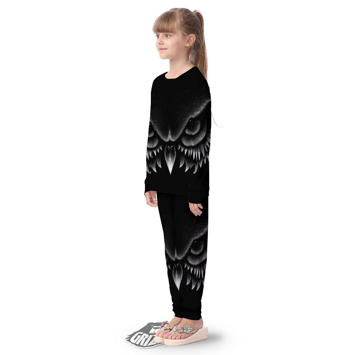 Owl Eyes Print Kid's Pajamas-grizzshop