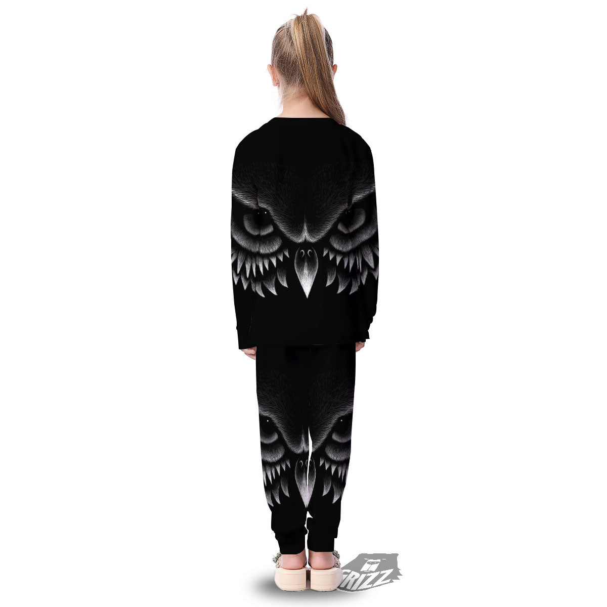 Owl Eyes Print Kid's Pajamas-grizzshop