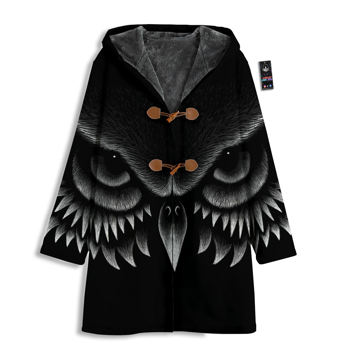 Owl Eyes Print Men's Windbreaker Jacket-grizzshop
