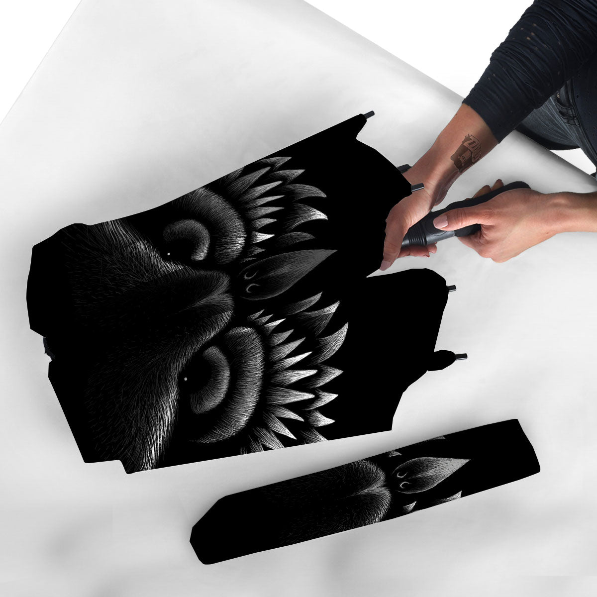 Owl Eyes Print Umbrella-grizzshop