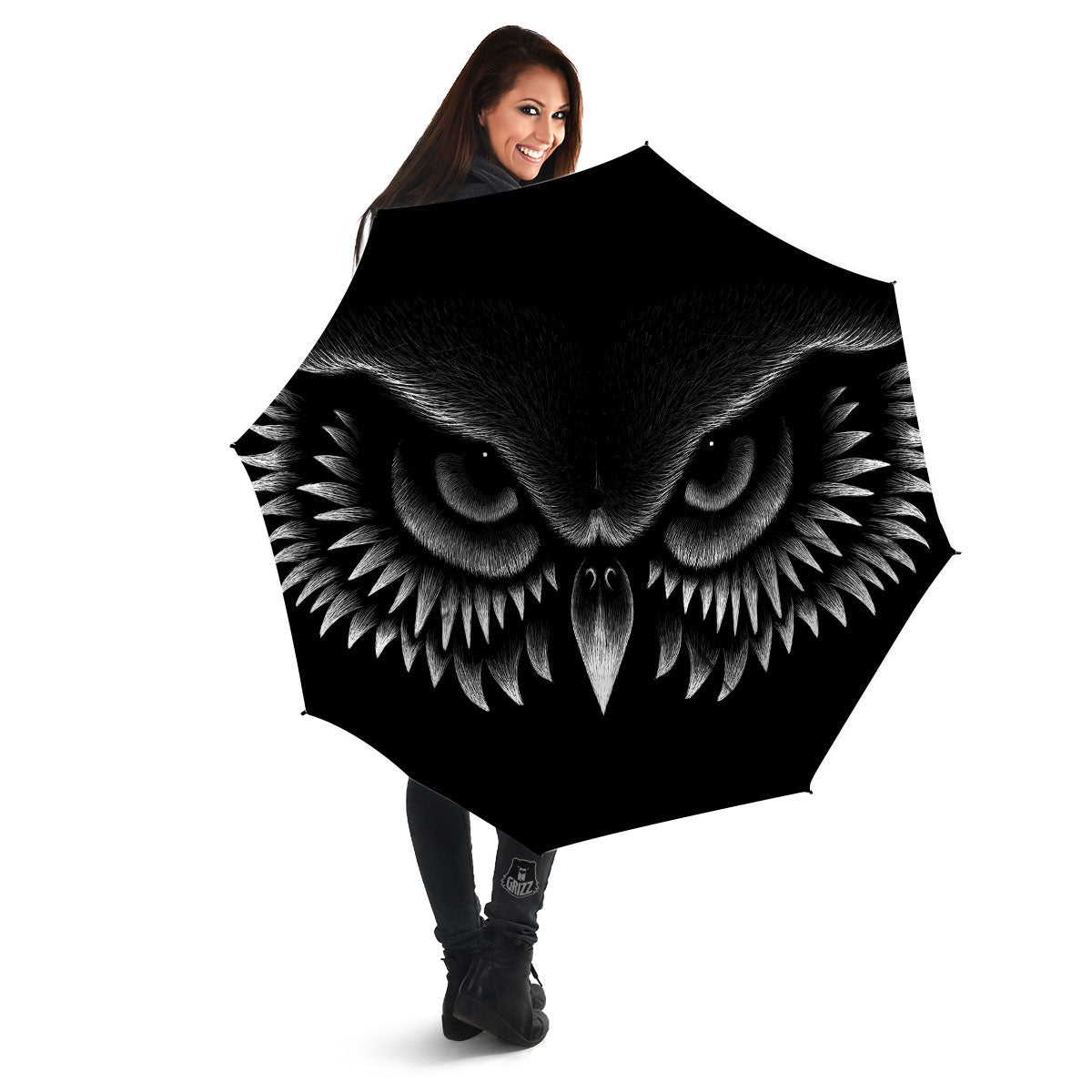 Owl Eyes Print Umbrella-grizzshop