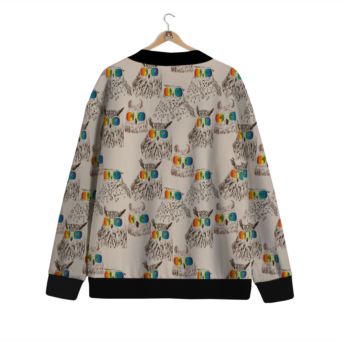 Owl Glasses Print Pattern Cardigan-grizzshop