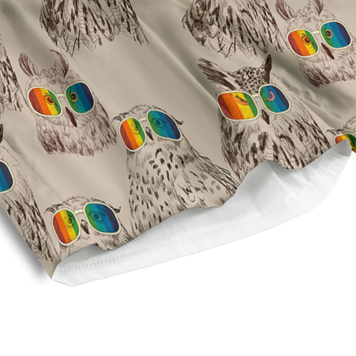 Owl Glasses Print Pattern Men's Athletic Shorts