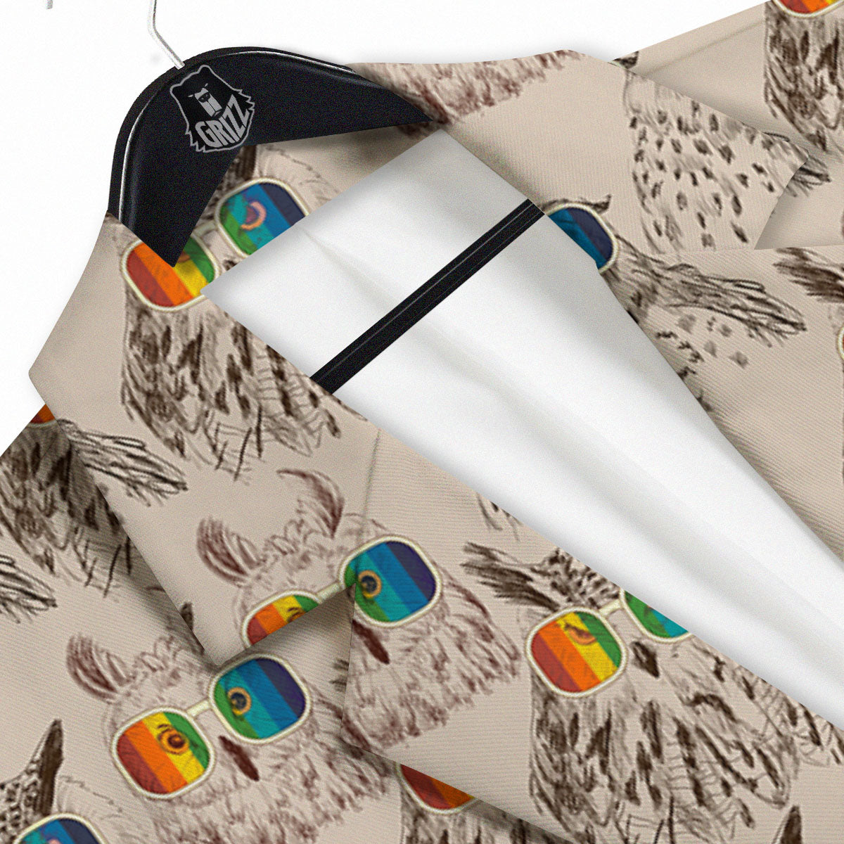 Owl Glasses Print Pattern Men's Sport Coat-grizzshop