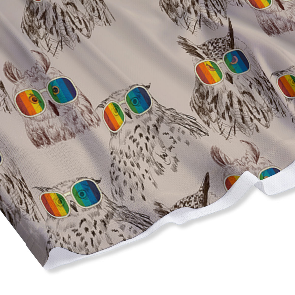 Owl Glasses Print Pattern Mesh Shorts
