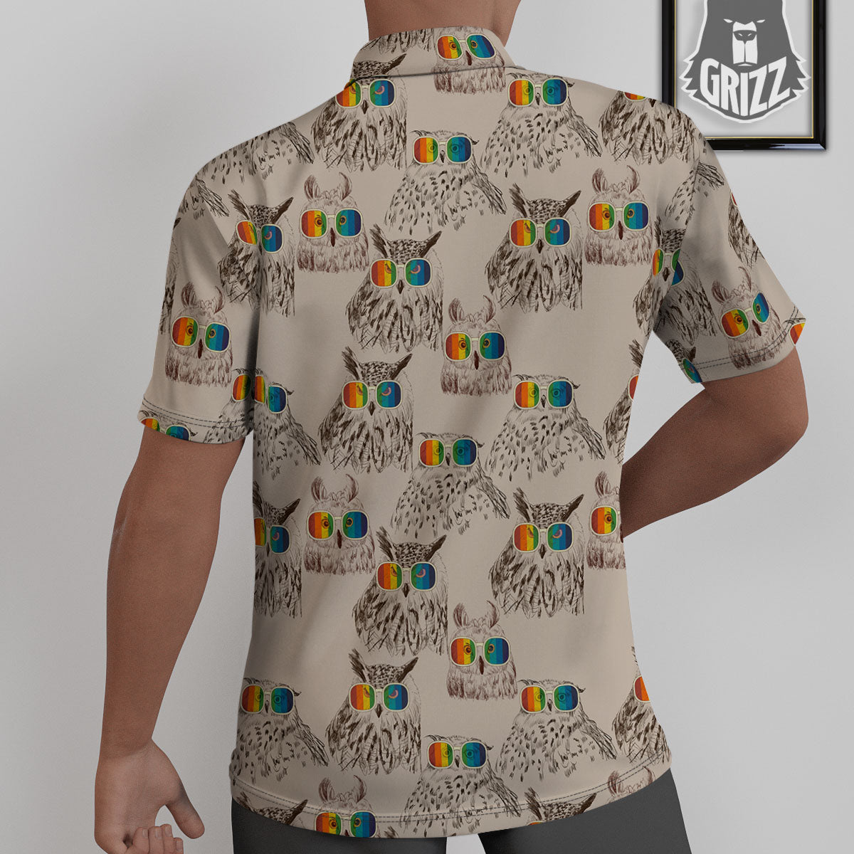 Owl Glasses Print Pattern Untucked Shirts-grizzshop