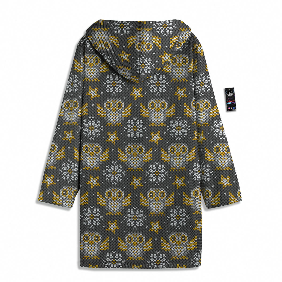 Owl Knitted Print Pattern Men's Windbreaker Jacket-grizzshop