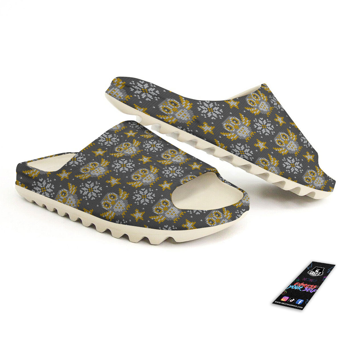 Owl Knitted Print Pattern Sandals-grizzshop
