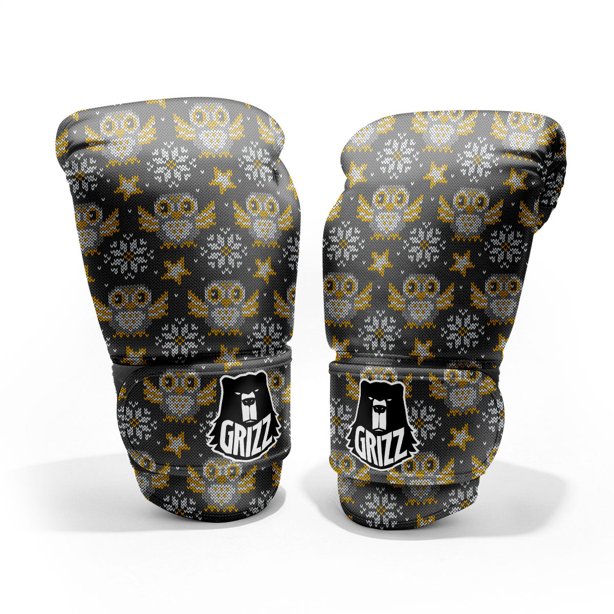 Owl Knitted Print Pattern Pro Boxing Glove