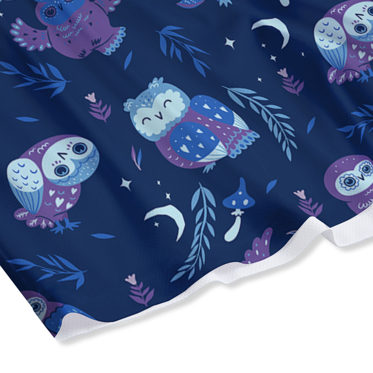 Owl Night Print Pattern Mesh Shorts