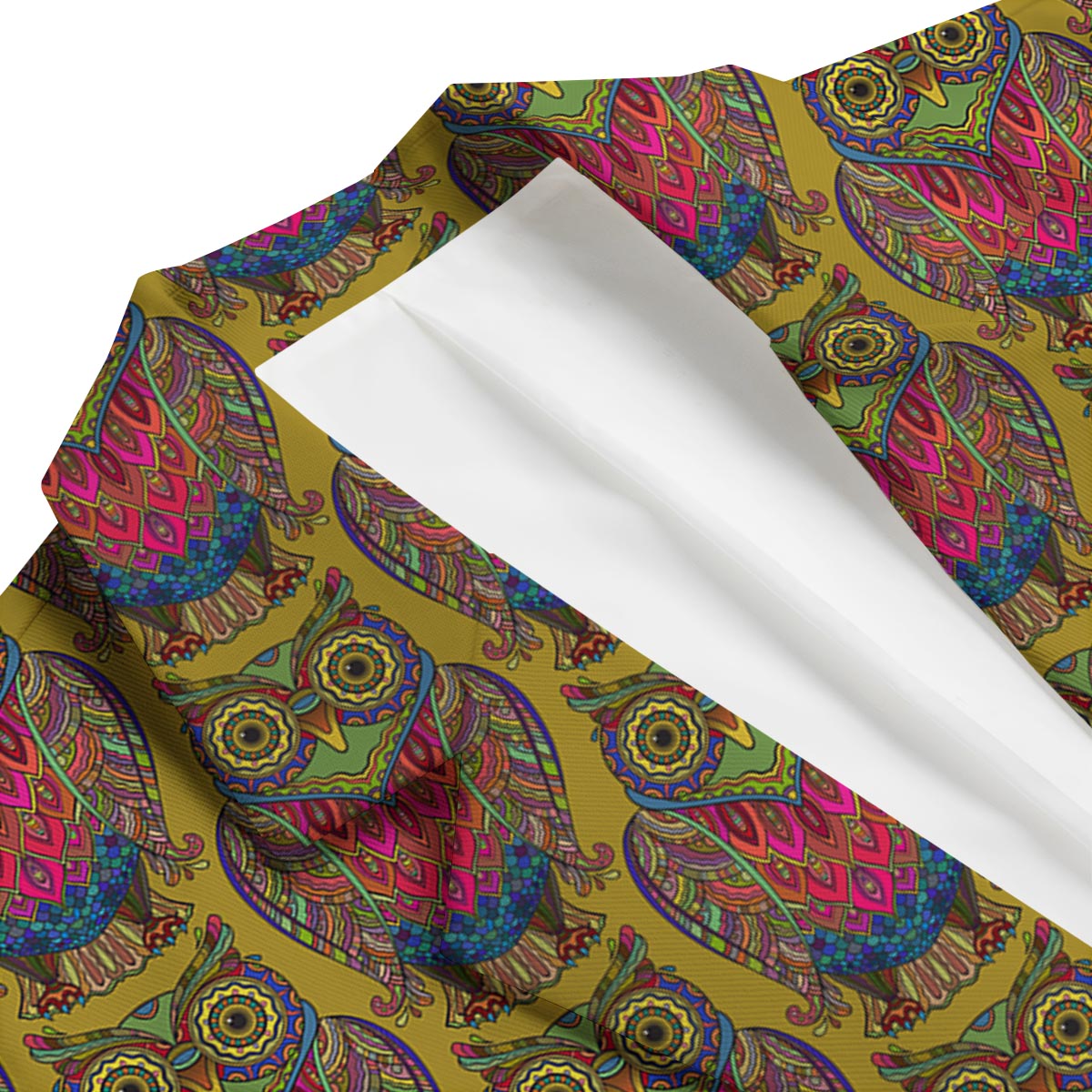Owl Ornamental Pattern Print Men's Blazer-grizzshop