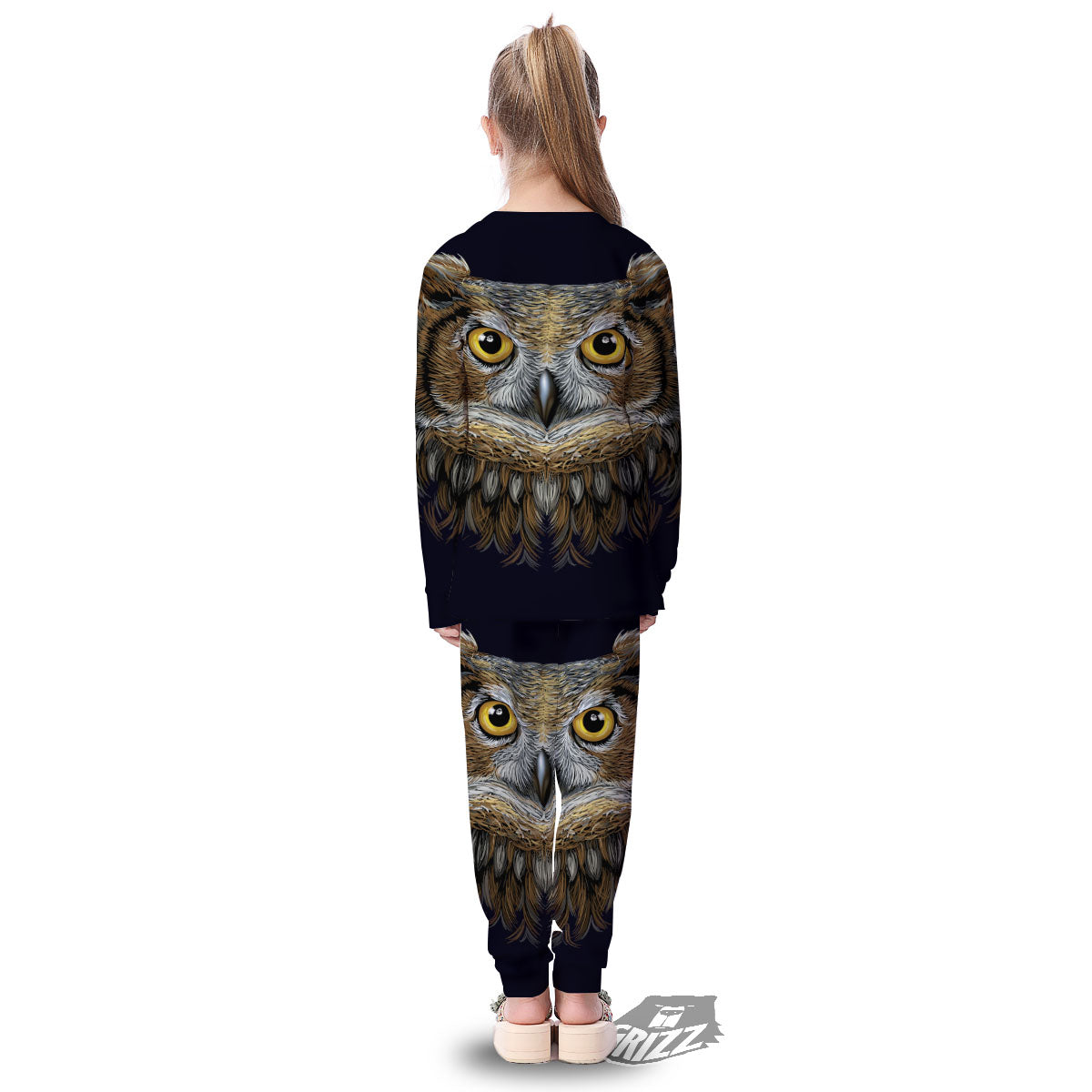 Owl Portrait Print Kid's Pajamas-grizzshop