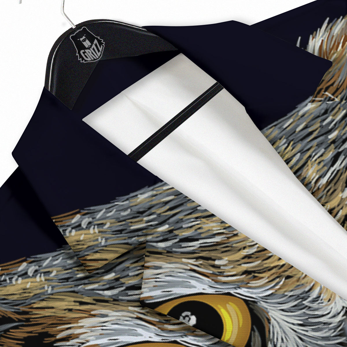 Owl Portrait Print Men's Sport Coat-grizzshop