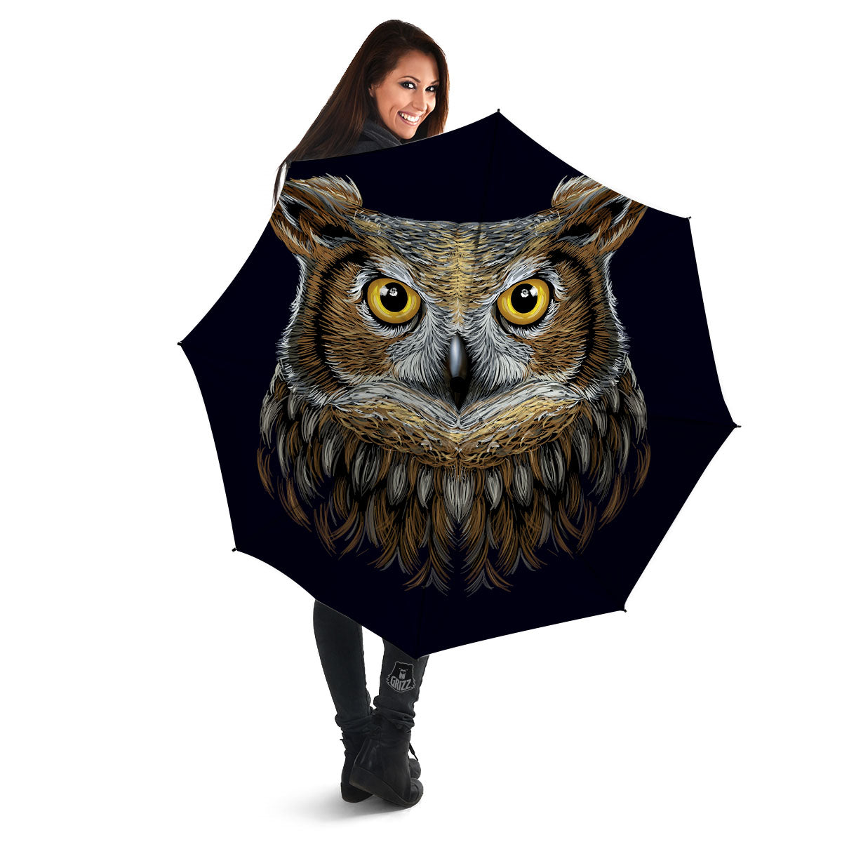 Owl Portrait Print Umbrella-grizzshop