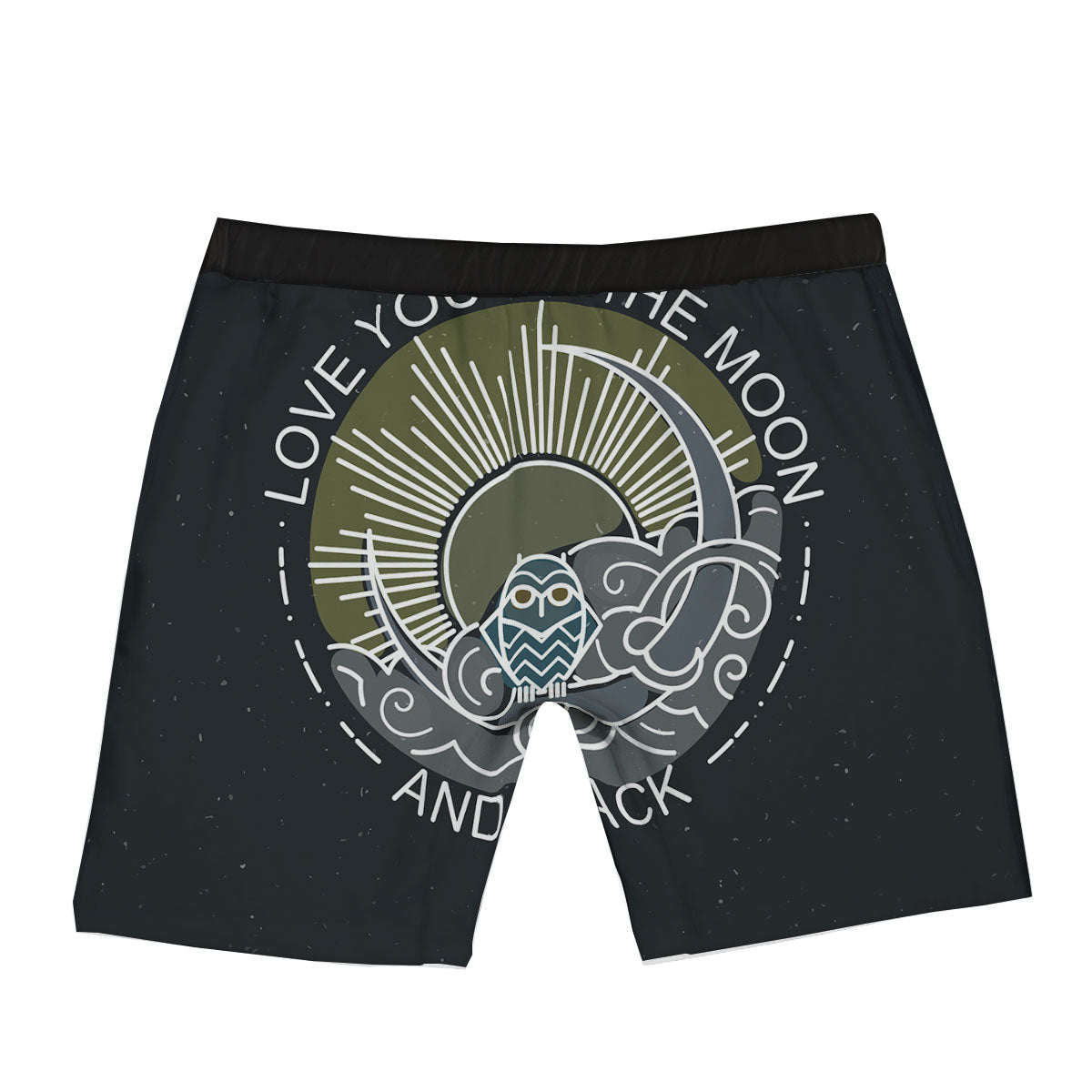 Owl Spiritual With Moon And Sun Print Boxer Briefs-grizzshop