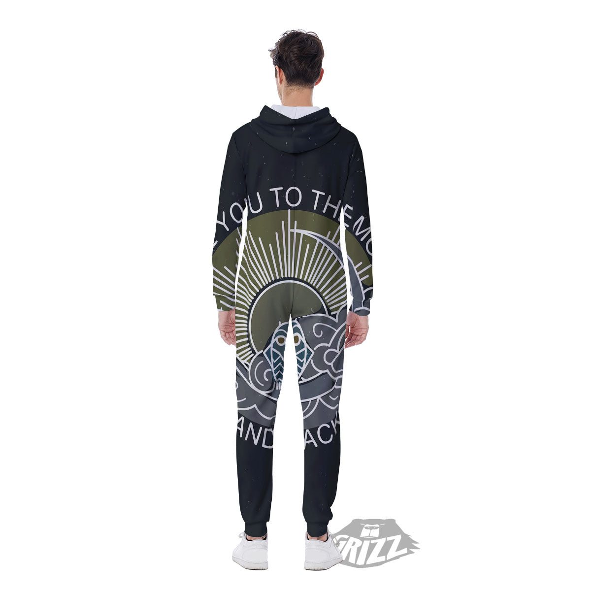 Owl Spiritual With Moon And Sun Print Men's Jumpsuit-grizzshop
