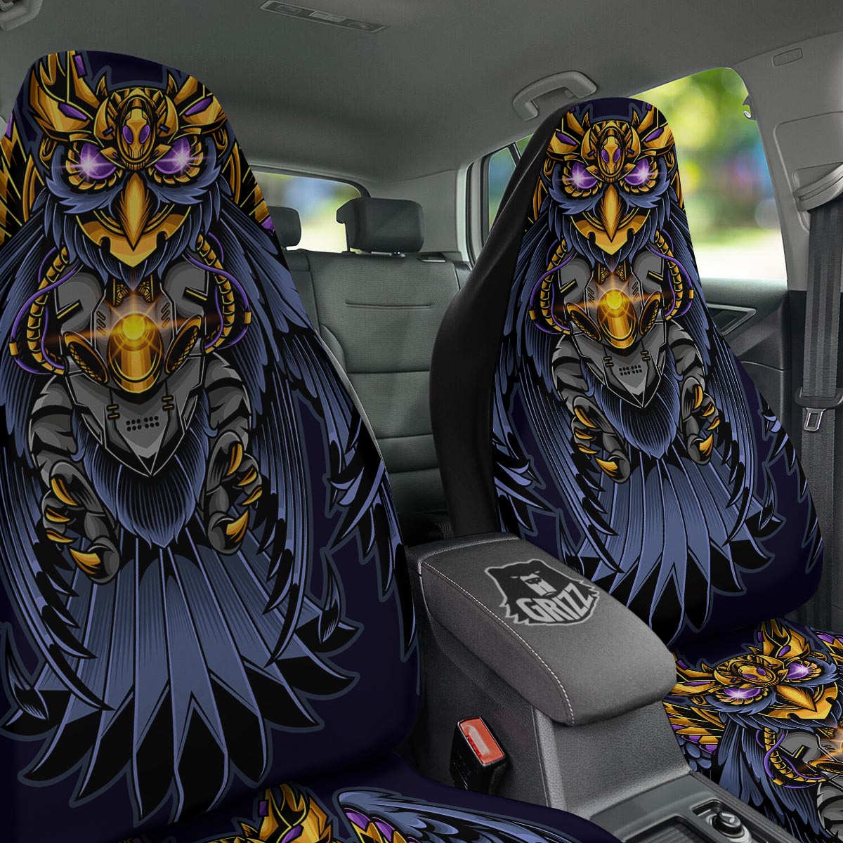 Owl Steampunk Print Car Seat Covers-grizzshop