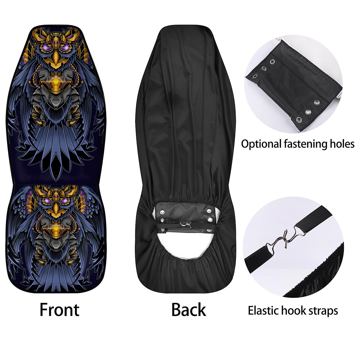 Owl Steampunk Print Car Seat Covers-grizzshop