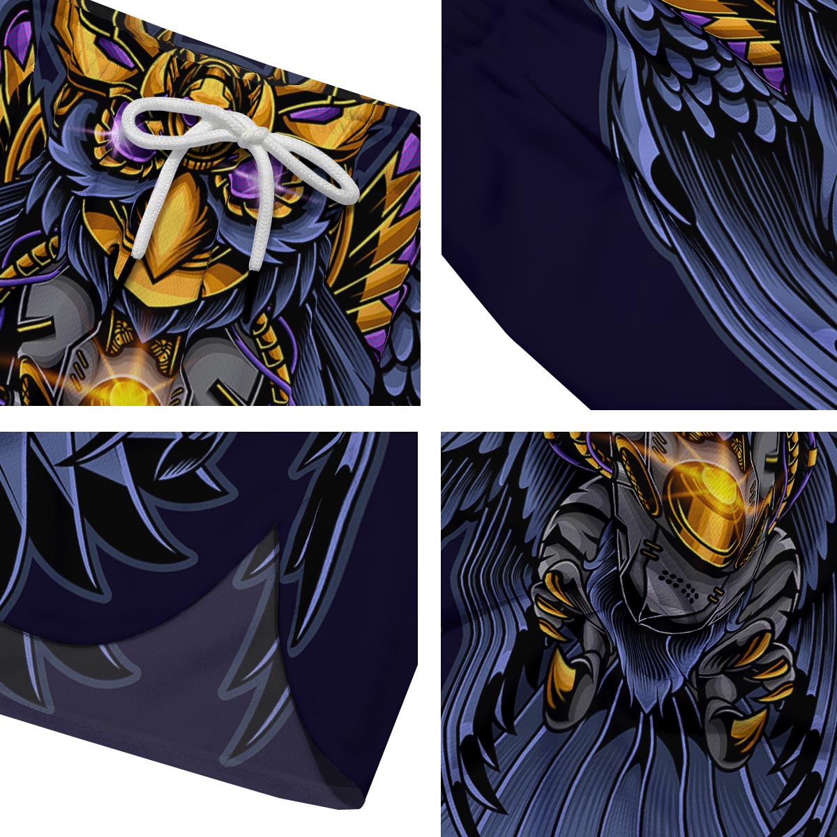 Owl Steampunk Print Men's Running Shorts-grizzshop
