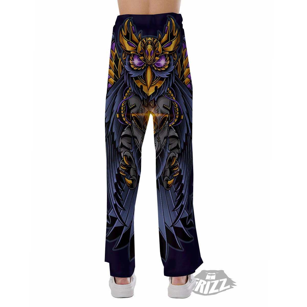 Owl Steampunk Print Pajama Pants-grizzshop