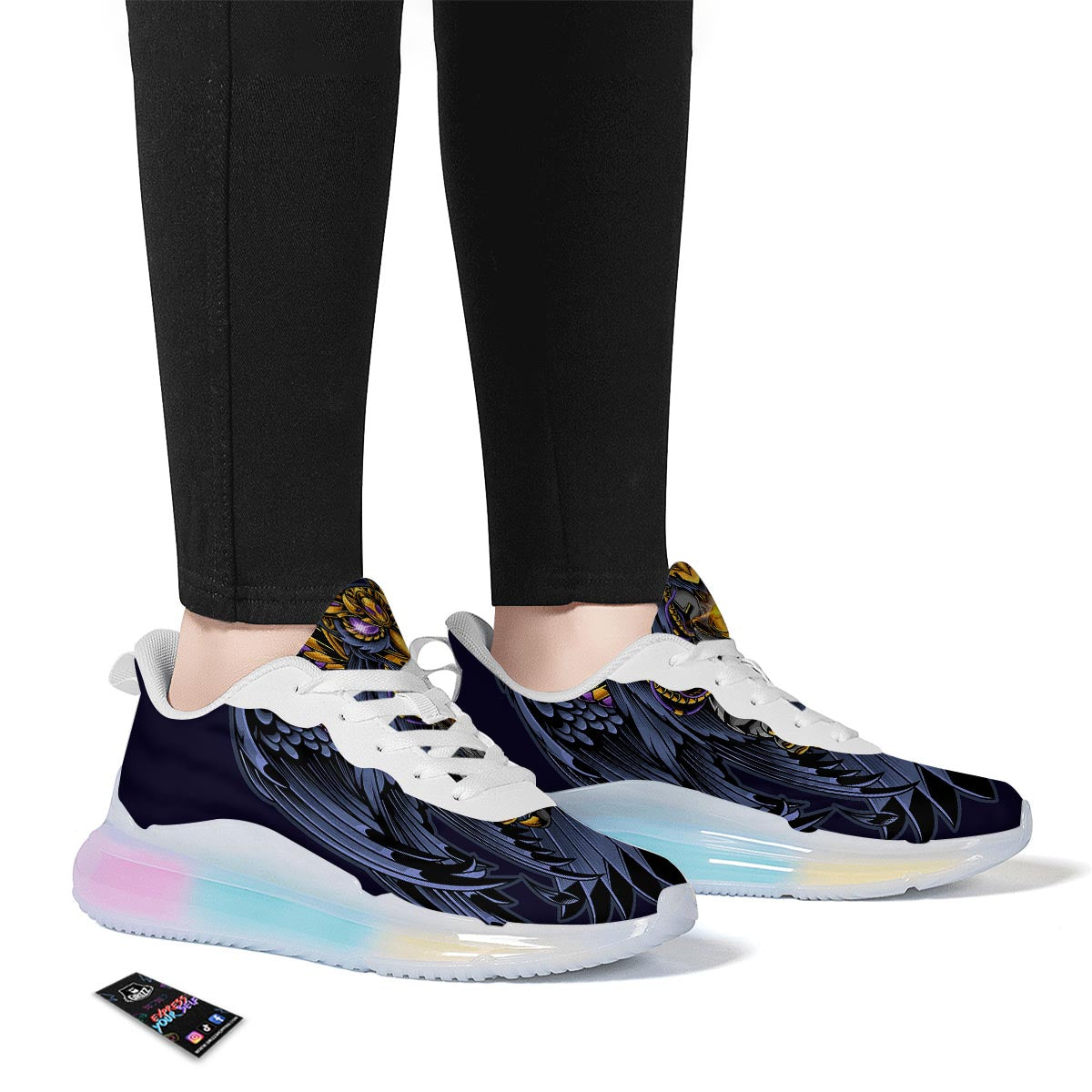Owl Steampunk Print Running Sneakers-grizzshop