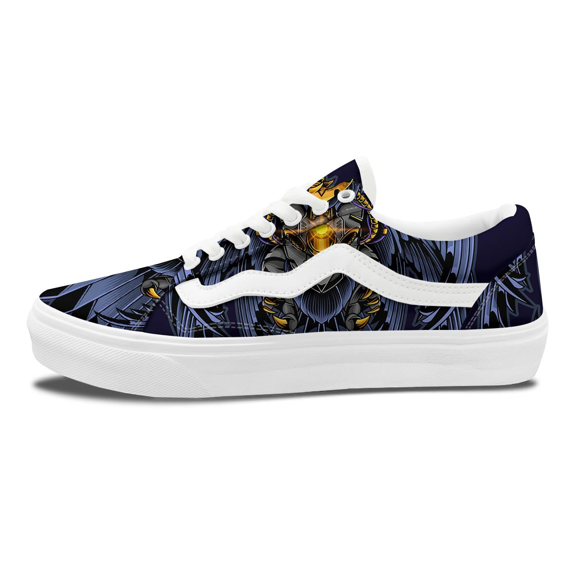 Owl Steampunk Print Skate Shoes-grizzshop