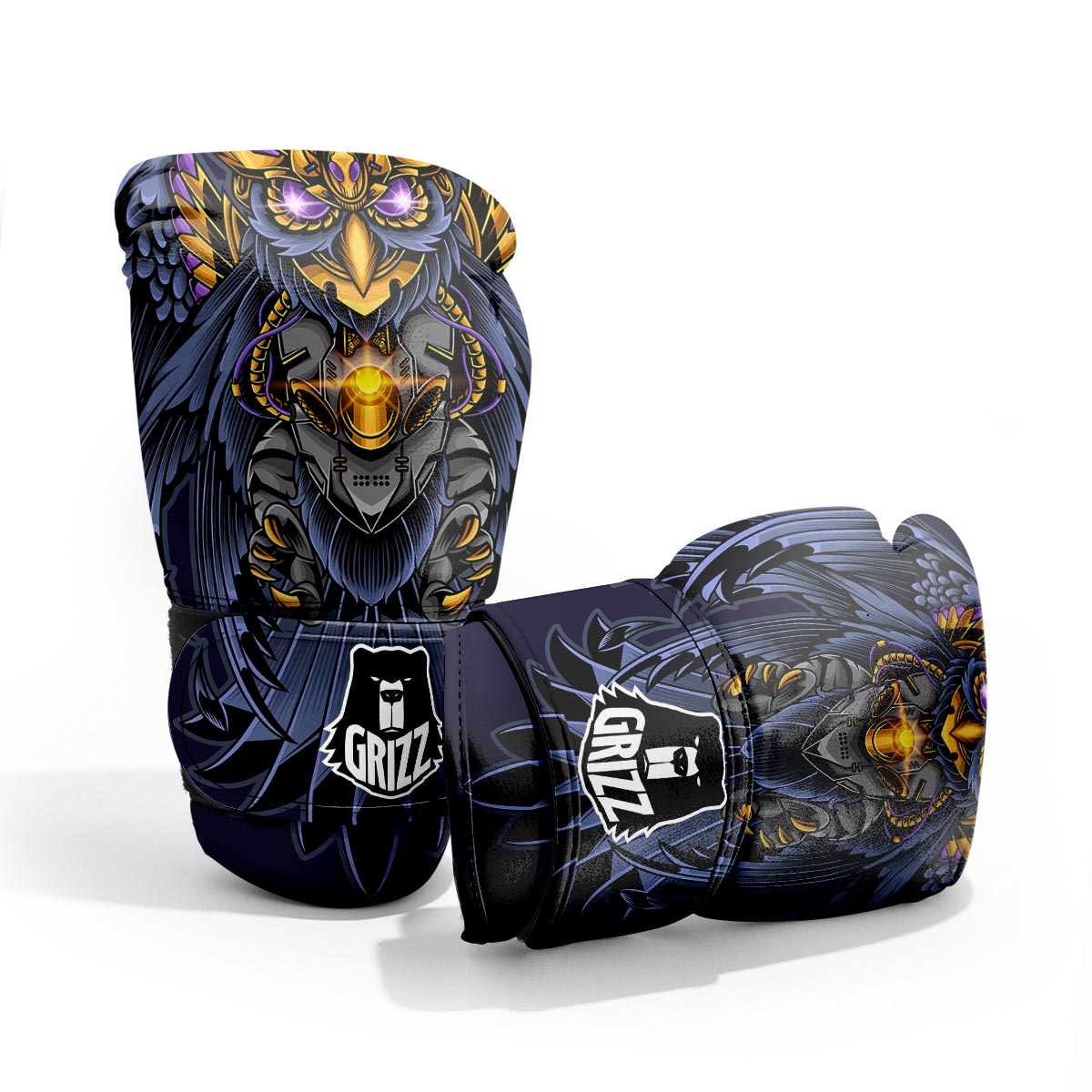 Owl Steampunk Print Pro Boxing Glove