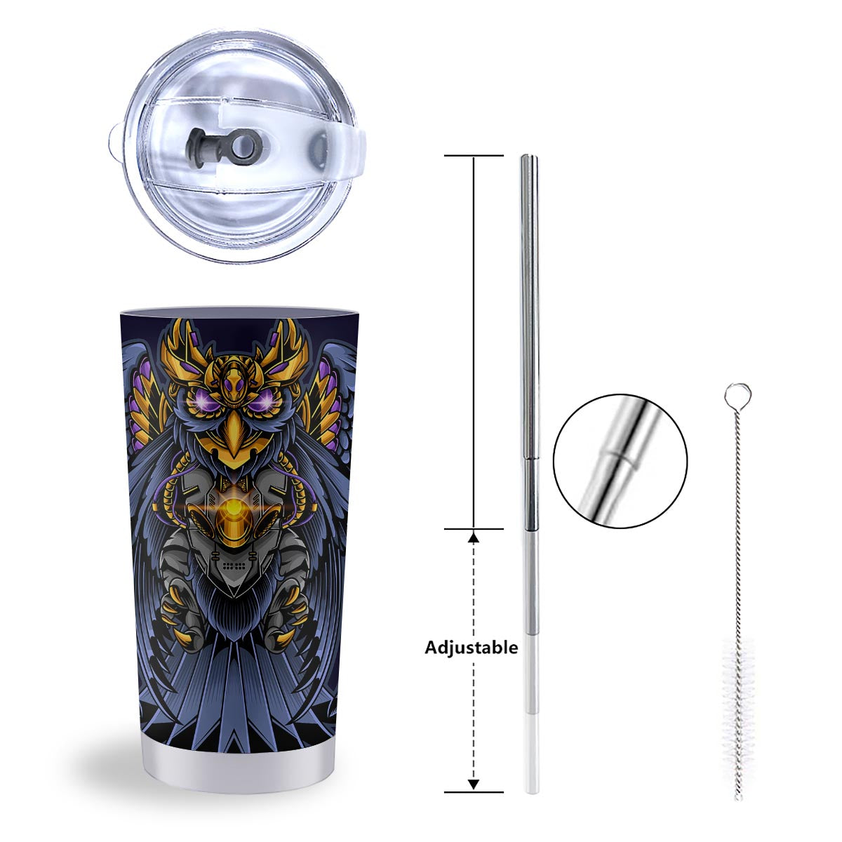 Owl Steampunk Print Tumbler-grizzshop