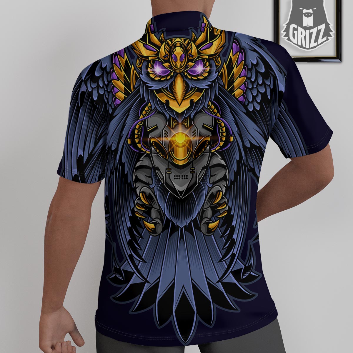 Owl Steampunk Print Untucked Shirts-grizzshop