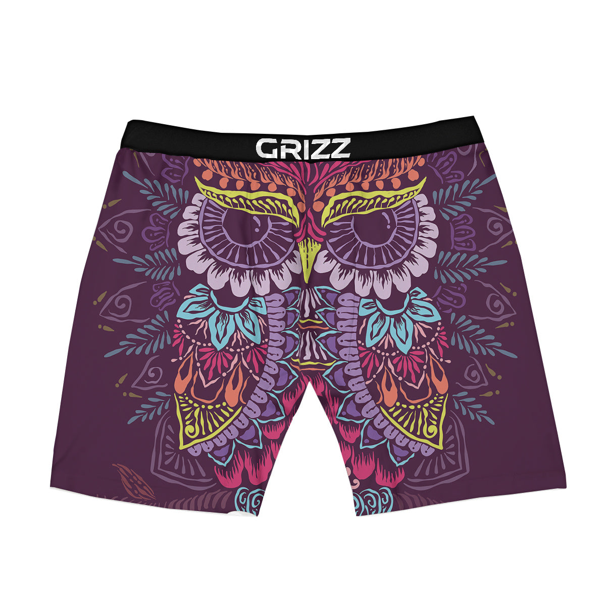 Owl Tribal Colorful Print Boxer Briefs-grizzshop