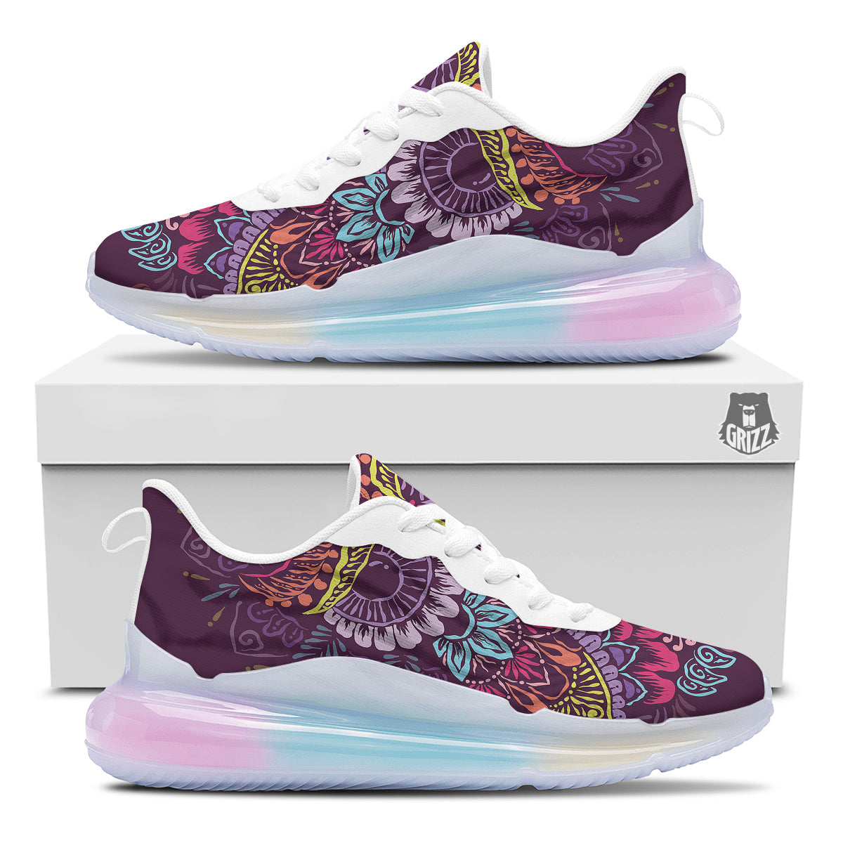 Owl Tribal Colorful Print Running Sneakers-grizzshop