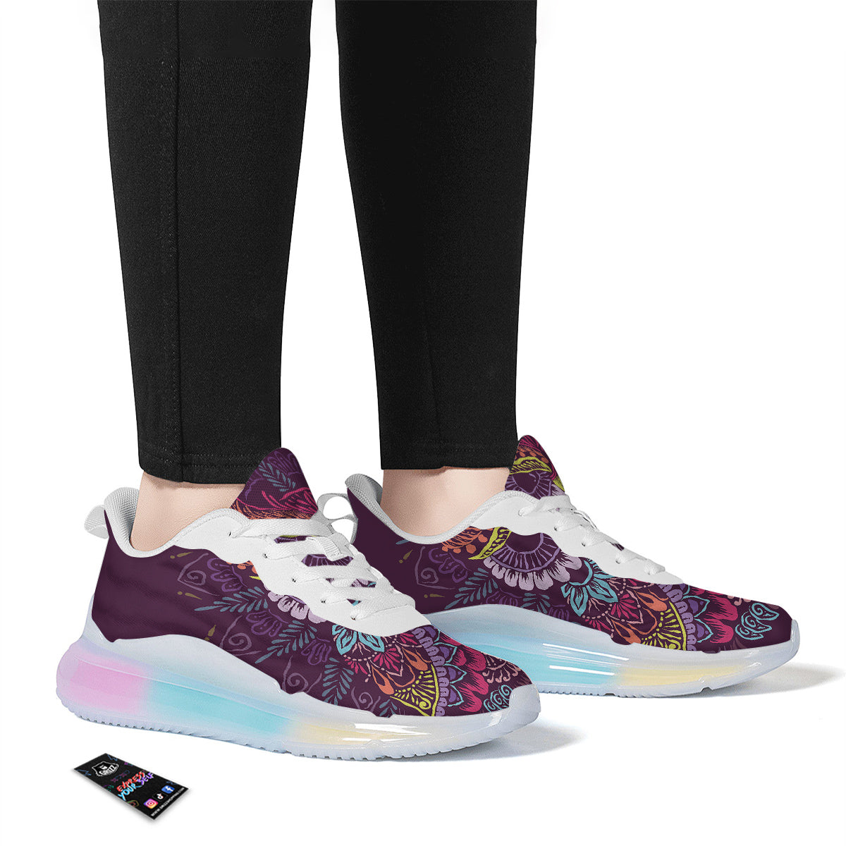 Owl Tribal Colorful Print Running Sneakers-grizzshop