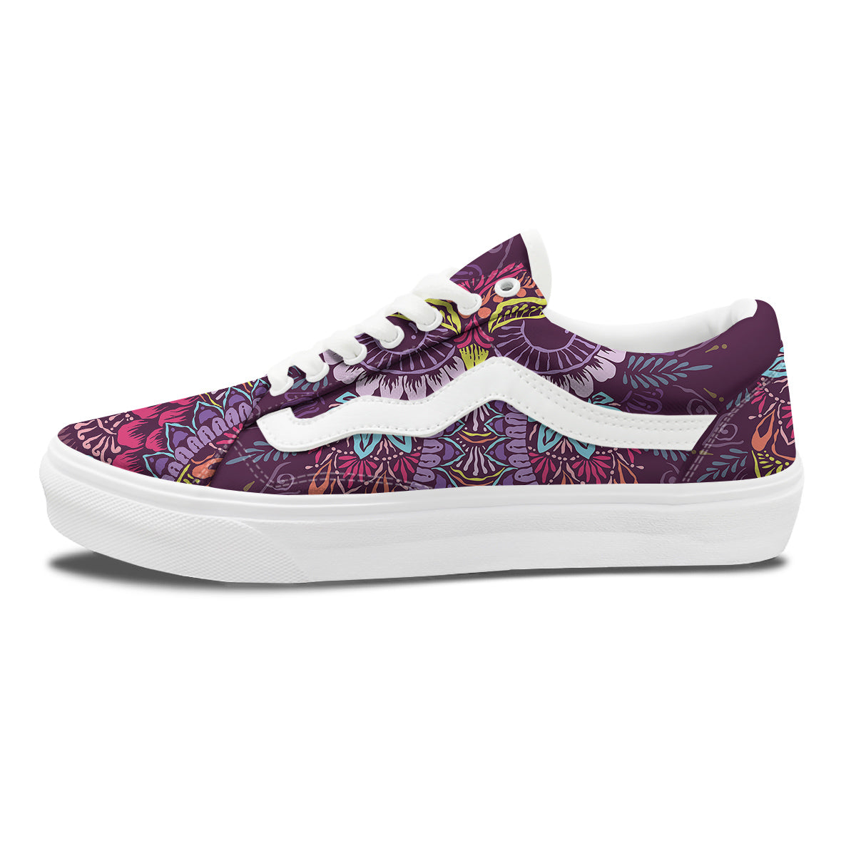 Owl Tribal Colorful Print Skate Shoes-grizzshop