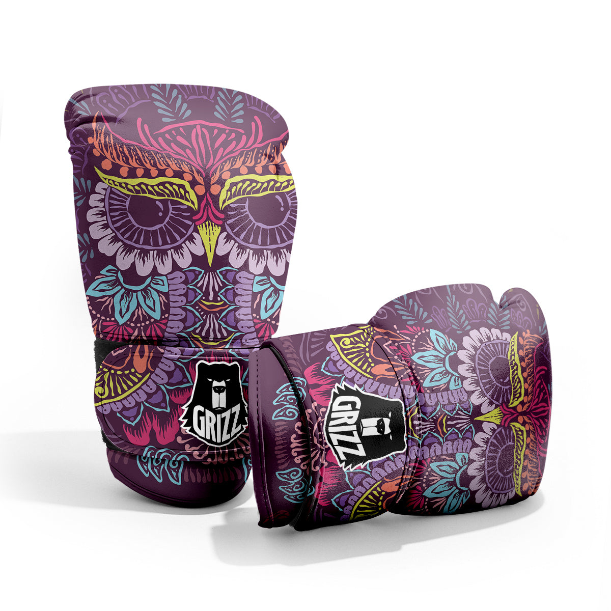Owl Tribal Colorful Print Pro Boxing Glove