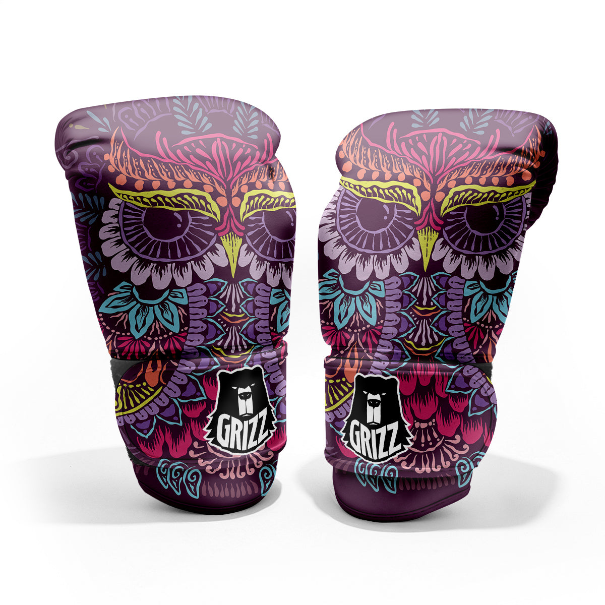 Owl Tribal Colorful Print Pro Boxing Glove
