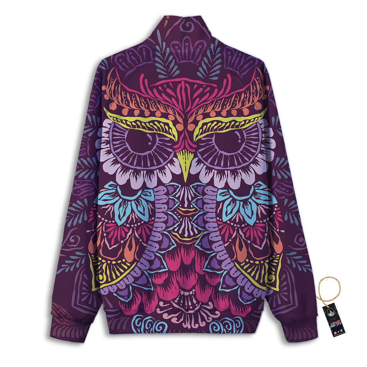 Owl Tribal Colorful Print Track Jacket-grizzshop