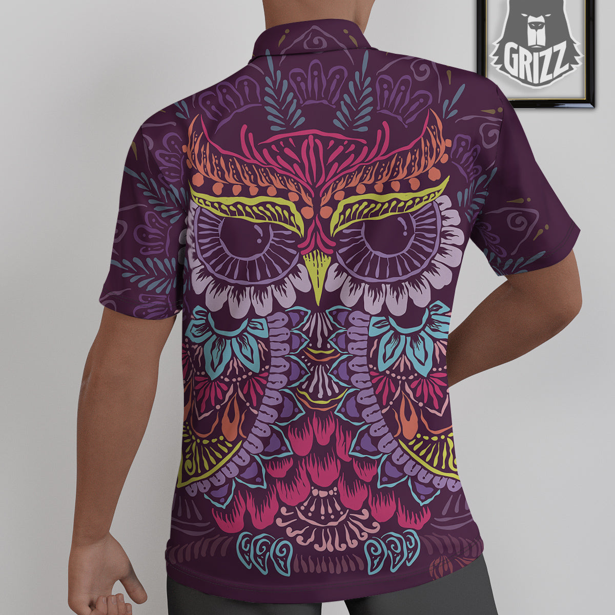 Owl Tribal Colorful Print Untucked Shirts-grizzshop