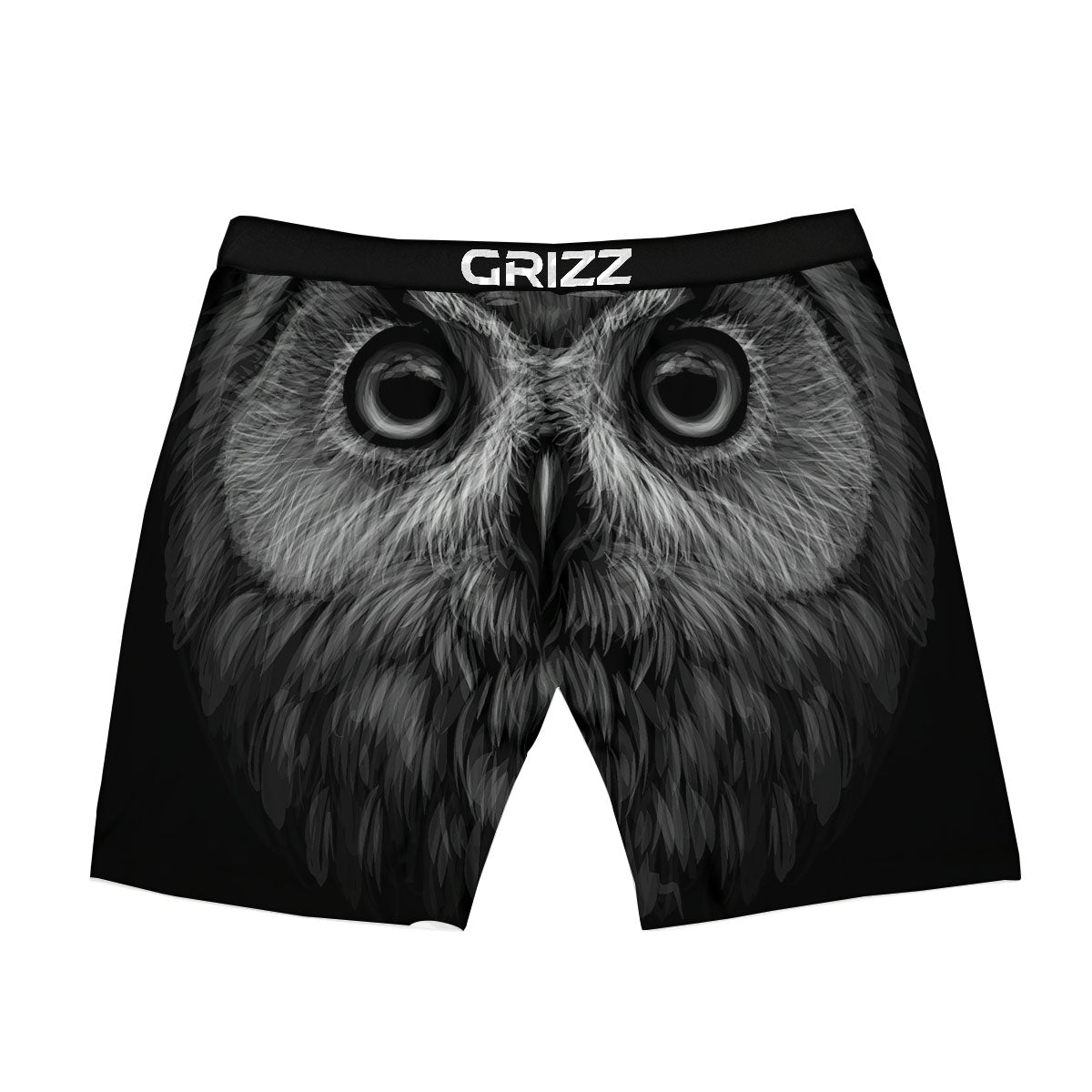 Owl White And Black Print Boxer Briefs-grizzshop
