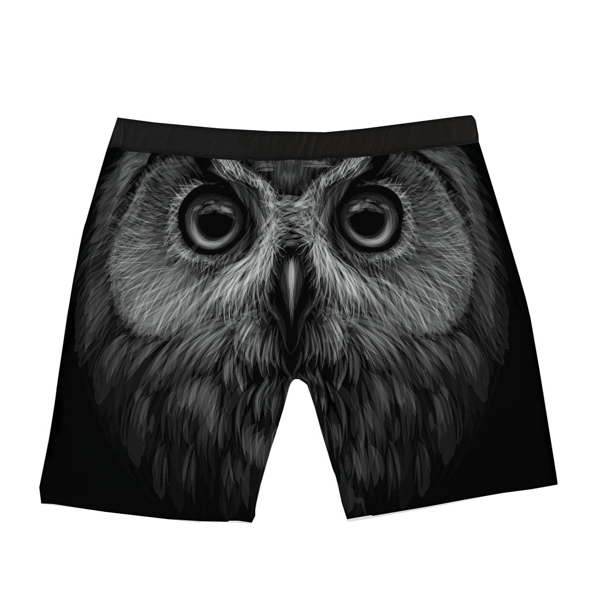 Owl White And Black Print Boxer Briefs-grizzshop